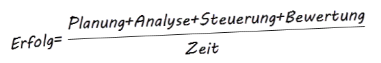 Erfolg=Planung+Analyse+Steuerung+Bewertung/Zeit